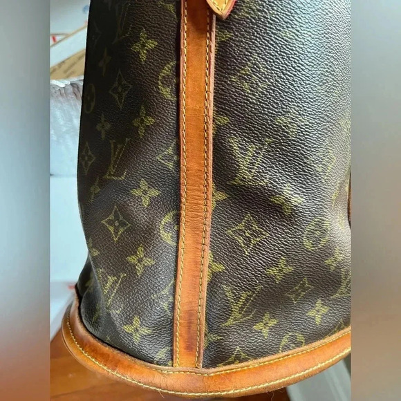 Louis Vuitton Monogram Bucket GM Tote Authentic Vintage DK1018 Made in France - Picture 9 of 16